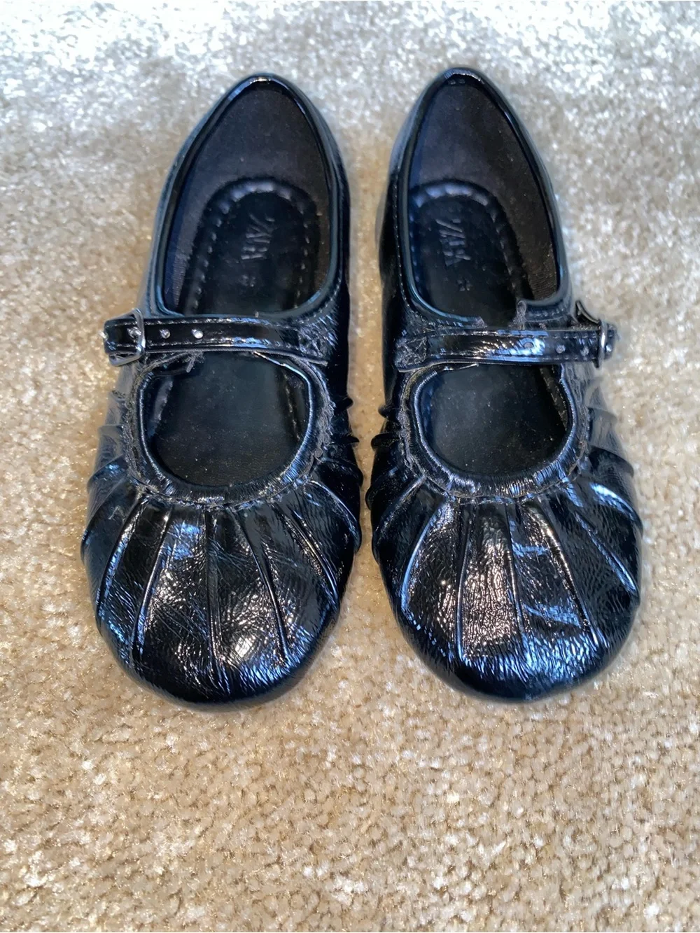 Zara Girls Black Patent Mary Jane Shoes